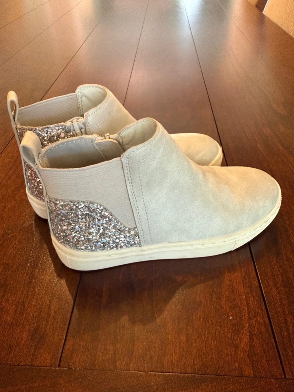 Women's Sparkle Back Chelsea Sneaker Boot - Cream